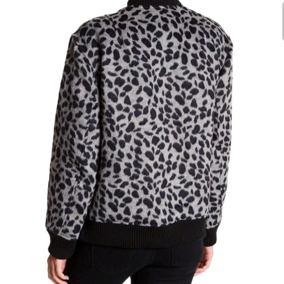 Ro & De faux fur wool blend bomber jacket leopard - Picture 3 of 10